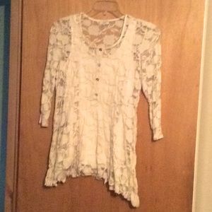 Women’s lace overlay top with camisole